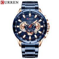 Curren 8363 casual sport chronograph men' s watches stai...