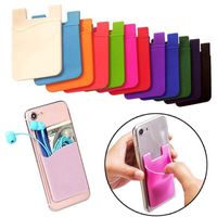 Phone Card Holder Cases Silicone Cell Wallet Case Credit ID Holders Pocket Stick On Adhesive with OPP bag a49