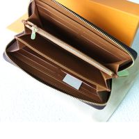 Top Qualität Designer Brieftaschen Zippy für Frauen und Herren 100% Lange Leder Geldbörse Kreditkarteninhaber Banknote Check Lagerbereich