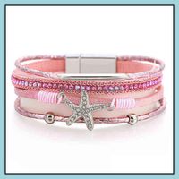Link, Chain Bracelets Mti Layer Personality Fashion, Diamond Inlaid Starfish Bracelet, Womens Leisure And Holiday Style Beads Jewelry Drop D