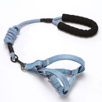 Dog Collars & Leashes Dogs Harness And Leash Set Pet Chest Strap Adjustable Foam Linen+Nylon Woven Traction Belt Durable Accessories