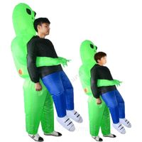 Новый надувной костюм Green Alien взрослых детей забавный взрыв костюм вечеринка Необычное платье унисекс косплей Хэллоуин костюм H1012