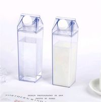 Молочная картонная бутылка воды 500 мл прозрачная квадратная чашка высокой емкости пластиковый кофейный напиток кружка