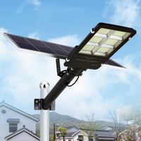 Edison2011 100W 200W 300W Dusk to Dawn Lámpara de calles solares de la calle al aire libre Luz de jardín de seguridad con pole remoto