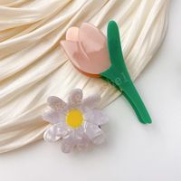 Corée automne Fashion Femmes Hair Crime Clip Clip Accessoires Chapeaux Acrylique Daisy Tulip pour filles Coiffe de coiffures à cheveux simples