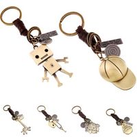 Robot mobile casquette de baseball porte-clés girafe hibou cardiaque charme porte-clés de porte-clés sacs suspends à bijoux de mode et navire de goutte sableux
