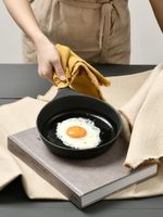 Panelas plana fundo não é fácil de antiaderente panela pequena fritura fritura casa de ferro fundido ovos fritos bife panela de indução panela
