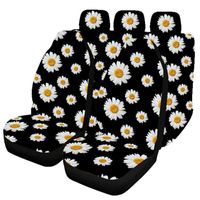 Assento de carro Capas Universal Daisy Impressão Durável Durável Alto Voltar Para A Capa De Temporada Set Protetor Frente Ajuste A maioria dos acessórios