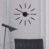Duvar Saatleri 3D Ayna Yüzey Büyük Numarası Saat Sticker Ev Dekor Oturma Odası Sanat Tasarım