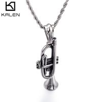 Stainless jewelry Korean titanium steel necklace pendant horn musical instrument creative music Pendant