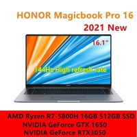 Laptops Original HONOR Magicbook Pro 16 2021 Laptop 16.1 Inch AMD Ryzen R7-5800H RTX 3050 16GB 512G 144Hz High Refresh Rate Windows 10
