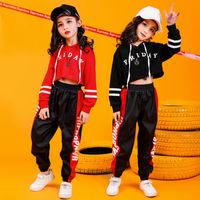 Populära barnkläder Hip Hop Girls Hoodies Sweatshirt Side Letter Track Byxor Sweatpants Street Dancer Girls Tracksuit Outfits