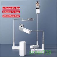 V6 / V8 Taşınabilir Telefon Tutucu Geri Çekilebilir Kablosuz Canlı Yayın Standı Dim LED LED Için LED Doldurma Işık Selfie