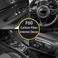 Interior Decor Carbon Fiber Steering Wheel Sticker Cover Horn Panel Center Console Lifter Housing For MINI CooperF60 Accessories Other