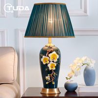 Настольные лампы Tuda 40x75cm гостиная большая роскошная эмалевая керамическая лампа спальня спальня кровати американские китайцы