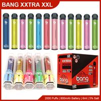 E Сигаретный комплект Bang xxl Одноразовая ручка Vape 800mah аккумулятор 6 мл Pods 2000 Puffs Пустые пары запрет XXTRA