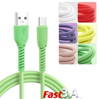 1M / 3FT Alta velocidad 3A Color Cables USB Cargador rápido Micro Tipo C Cable de carga para Samsung Xiaomi Huawei Teléfono