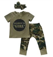 Zestawy odzieżowe Kamuflaż Dziecko Daddys Chłopcy Dziewczyny Ubrania Urodzone Koszulka Topy Spodnie Outfits Ustaw Casual