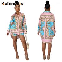 Vintage Blouse And Pant Women Two Piece Set Paisley Print Irregular Hem Shirt Summer Clothes Lounge Wear Shorts African Women&#039;s Tracksuits
