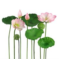 Flores decorativas de PU folha de lótus com e sem haste multi tamanho flutuante lírios pad pool decoração