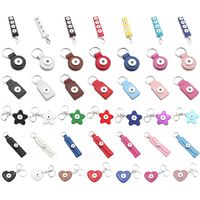 Top Fashion Pu Keychains in pelle PU 18mm Pulsante Snap Keychain Gioielli per gli uomini Donne 13 Colori Borsa Borsa Portachiavi Portachiavi