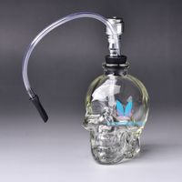 3.5 inches draagbare transparantie witte schedel water pijp glas waterpah roken shisha skelet glas fles accessoires mannen cadeau