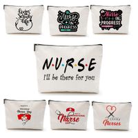 10 PCs / LOT Mix Design Logo Acessórios de enfermagem personalizados Sacos de trabalho de enfermagem de maquiagem de sacolas médicas para presentes