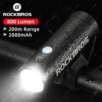 ROCKBROS 800 Lumen Bike Light Rechargeable Bicycle Lantern USB Front Lamp Super Flashlight LED Headlight Mini Cycling Headlamp 220114