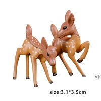 Artificial Mini Sika Deer Giraffe Jardín de Hadas Miniaturas Gnomes Moss Terrarios Resina Craft Figurines Decoración del hogar Micro DWD12467