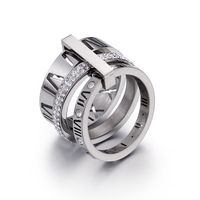 Групповые кольца из нержавеющей стали розовые золотые римские цифры кольцо мода ювелирные изделия кольцо женские обручальные украшения для женщин