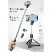 Nuevo 3 en 1 Mini Selfie Monopod Tripod Portátil Inalámbrico Bluetooth Selfie Stick con control remoto Universal plegable para Phonea30 Smart