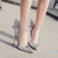 Dream Butterfly Robe Chaussures Superstar High Heel Heel Heels Ankle Talons pointues Sandales d'été de nouveauté 11.5 cm Eu35 à 40