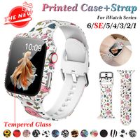 Printed Pattern Silicone Watch Case and Straps for Apple sma...