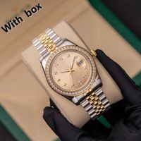 ZDR-2813 Reloj de movimiento 36/41 mm Autom￡tico 28/31 mm de cuarzo para mujeres/hombres bisel de acero inoxidable completo mujeres diamantes damon damortes impermeables relojes de pulsera luminosas regalos