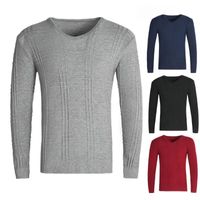 Мужские свитера Мужчины вязаный свитер вязаные одежды Топы осень зима мягкая теплый джерси джемпер мужской пуловер VNeck Top