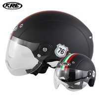 Italien 76 Schwarze Helm Helhe Face für Vespa Chopper Roller Light Cycling Elektrische Motorrad Helme DOT ECE Zulassung