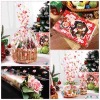 Gift Wrap 2.5 Mil Christmas Cellophane Wrapping Paper Santa Clause Words Xmas Pattern Roll Crafts FlowerGift