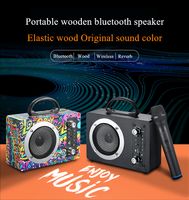 Alto-falante sem fio de madeira Bluetooth Cartão ao ar livre FM AUX Áudio Hifi Subwoofer Bluetooth Speakers MP3 Music Player Grande som
