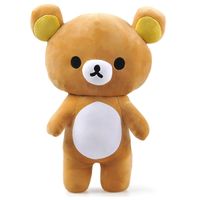 Kawaii Rilakkuma Paar Cartoon-Figur Plüschspielzeug weiche tier braune Bär gefüllte Puppe für Freundin Nizza Geschenk Q0727