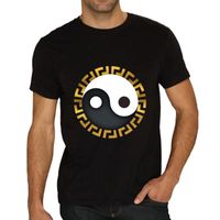 Męskie koszulki Top Męskie Koszulka z krótkim rękawem T-shirt Yin Yang Grecki Meander Chiny Harmony Joga Zen Prezent Wysoka Graficzna Casual Bawełniana Retro Fash