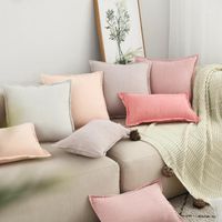 Cushion/Decorative Pillow Ruffle Leaf Edge Design Nordic Decorative Cushions Pillows For Chairs Home Suede Light Luxury Case Cover