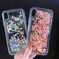 Любовь сердца блестки жидкие мягкие телефонные чехлы для телефона TPU для iPhone 12 11 Pro Max XR XS 8 7 6 SE SE Bling Glitter Sparkle Floating Cover Case