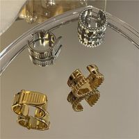 Anéis de cluster origem verão design exclusivo cinturão de couro para mulheres meninas ouro cor prata aberta metálica larga índice dedo jóias