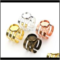 Other Xinyao 5Pcslot Copper Metal Adjustable Ring Blank Base Setting Fit 12Mm Cabochon Cameo Tray Bezel For Diy Jewelry Making K0647 Z Xwlly