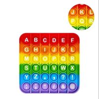 Party Dentimpression Toy Rainbow Inglés Números de alfabeto MSXF Fidget Toys Game Kids Educational Push Bubble Sensory Toy Autism Especial Necesidades Especial Favor