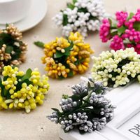Düğün Çiçekleri 12 adet Mini Yapay Pip Çilek Stem Demet Köpük Meyve Çiçek Stamenler DIY Zanaat Çelenk Çelenk Çelenk Kutusu Dekorasyon