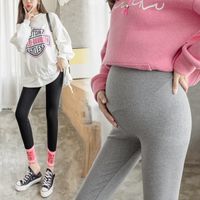 Fondos de maternidad Mujeres embarazadas Leggings Moda Algodón Soporte de vientre Pantalones de lápiz roscados Pantimedias para embarazo Cómodo Alto Cintura para pantalones