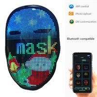 Party Masks 1PC Bluetooth- compatible Halloween Mask LED Lumi...