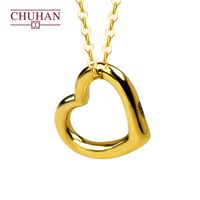 Chuhan 999 volledige gouden perzik hart hanger 18k gouden ketting pure au750 echt gouden ketting voor vrouwen bruiloft cadeau 24k fijne sieraden 210319