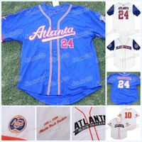 Negro liga jersey atlanta preto cracker beisebol jersey button-down boy boy boyad stadium bordado de alta qualidade